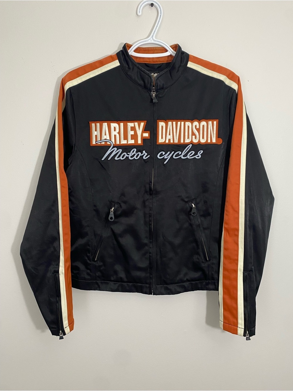 Harley-Davidson Black Ridding Jacket with Orange Stripes Medium